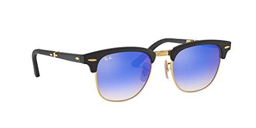 Ray-Ban Clubmaster Folding 901S7Q Gafas de Sol, Matte Black, 51 Unisex-Adulto