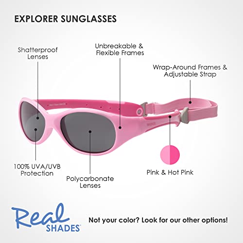 Real Shades Kids Explorer +2 Gafas de Sol 2 a 4 años, Niños Unisex, Rosa/Fucsia