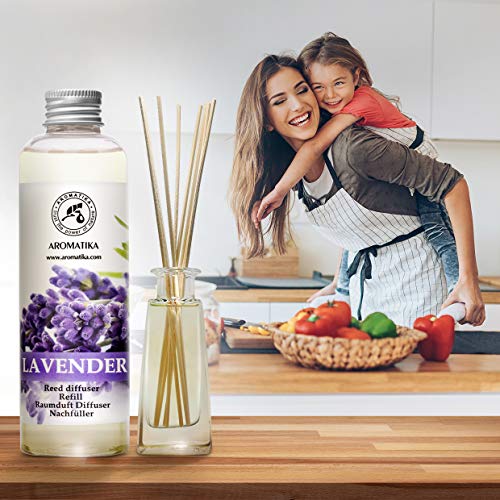 Recarga Difusor con Aceite Esencial de Lavanda 200ml - Natural para Cuartos - Hogares - Oficinas - Restaurantes - Aromaterapia - 0% Alcohol - Aceite Esencial de Lavanda