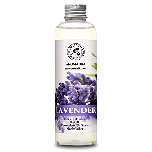 Recarga Difusor con Aceite Esencial de Lavanda 200ml - Natural para Cuartos - Hogares - Oficinas - Restaurantes - Aromaterapia - 0% Alcohol - Aceite Esencial de Lavanda