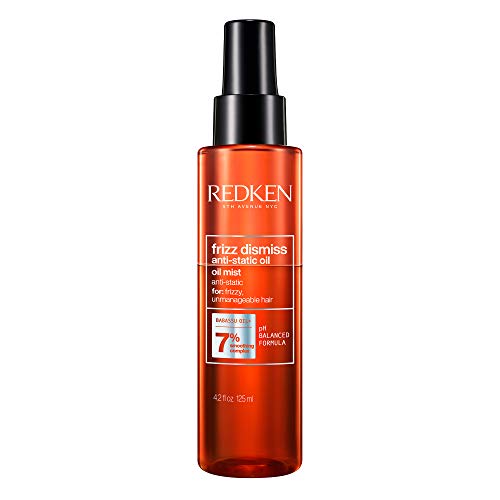 Redken | Aceite Sin Aclarado Antiencrespamiento Para Clima seco, Todo tipo de Cabello de fino a grueso, Anti-Static Oil, Frizz Dismiss, 125 ml