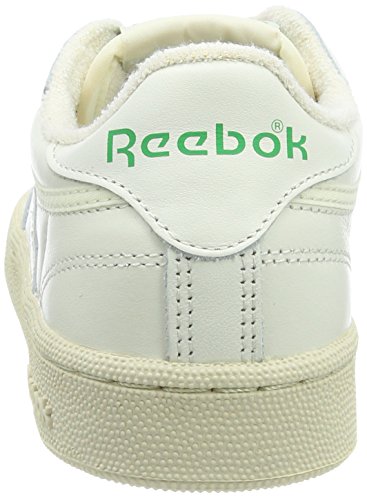 Reebok Club C 85, Gymnastics Shoe Mujer, Beige Chalk Glen Green Paperwhite Excellent Red Chalk Glen Green Paperwhite Excellent Red, 35.5 EU