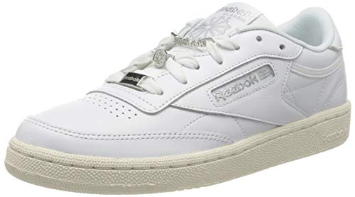 Reebok Club C 85, Gymnastics Shoe Mujer, White/Silver Met./Pure Grey 3, 39 EU