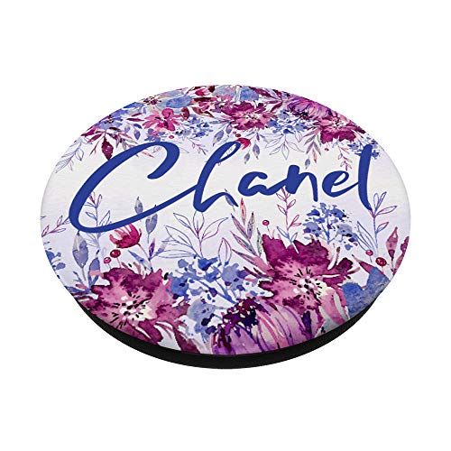 Regalo floral personalizado con nombre de Chanel Girls PopSockets PopGrip Intercambiable