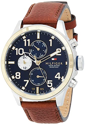 Reloj para hombre Tommy Hilfiger 1791137, mecanismo de cuarzo, diseño con varias esferas, correa de piel.