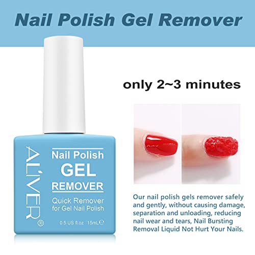 Removedor de esmalte de gel, (paquete de 2) Removedor de esmalte de uñas de gel - Elimina el esmalte de uñas de gel en 2-3 minutos - Eliminador de esmalte de uñas rápido y fácil