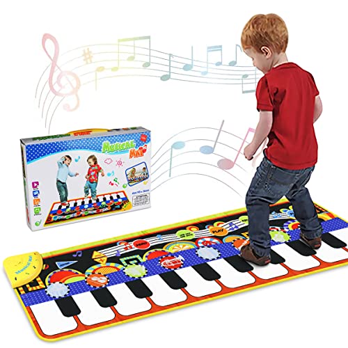 RenFox Alfombra de Piano, Alfombra Musical de Teclado, 5 Modes & 8 Sounds Touch Juego Musical para niños Regalo(110 * 36 cm)