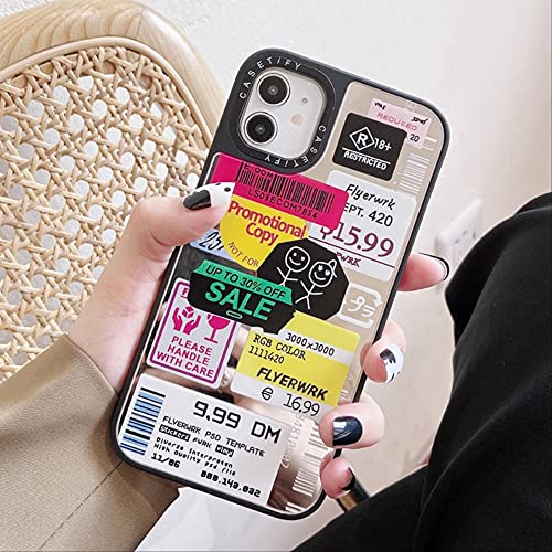 Retro Bar Code Label Mirror Case para iPhone 12 Mini 11 Pro MAX XS XR 11Pro 12Pro 7 8 Plus X Fundas de Lujo Funda Trasera de teléfono Fundas para iPhone 11 Venta