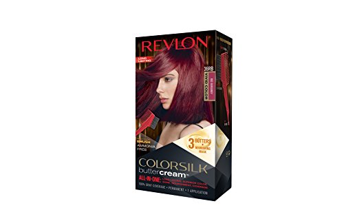 Revlon Colorsilk All-in-One Buttercream - Tinte para el cabello n.º 36RB, color rojo burdeos claro vivo, gran color, opacidad y cuidado