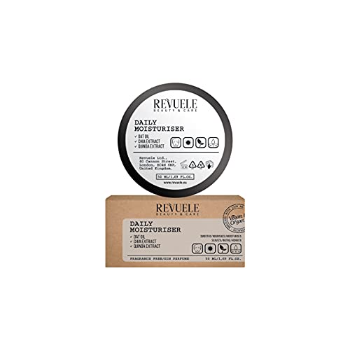 Revuele Hidratante Diario, 50 Ml, Vegano Y Orgánico, Crema Facial Ligera Hidratante 100% Natural, Rutina De Cuidado De La Piel Nutritiva V&o, Sin Fragancia