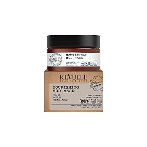 Revuele Mascarilla De Barro Nutritiva, 50ml, Vegana Y Orgánica, Mascarilla Facial Hidratante 100% Natural, Rutina De Cuidado De La Piel V&o, Sin Fragancia, Blanca