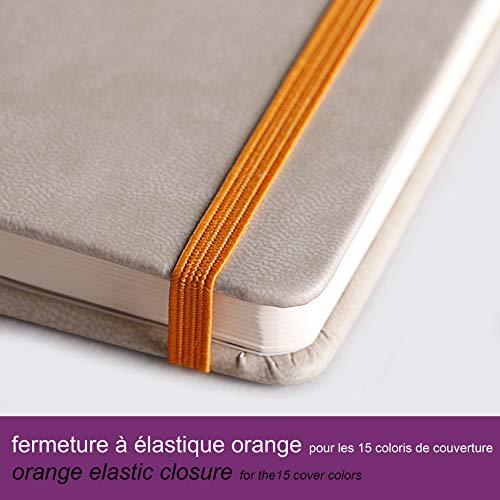 RHODIA 118630C - Carnet Rigide Violet - A6 - 192 pages - Papier Clairefontaine Uni Ivoire 90 g/m² - Marque-Page, Fermeture Élastique - Couverture Simili Cuir - Rhodiarama