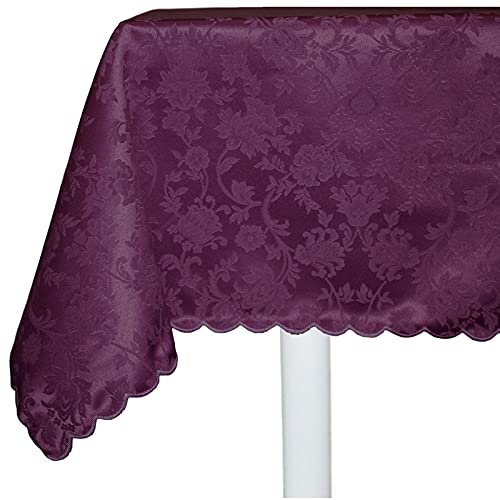 RICAMI FIORENTINI BALDI Mantel antimanchas rectangular para 12 cm, 140 x 240 cm, antimanchas, no necesita planchado, con borde festoneado, muy resistente, producto artesanal Toscano, ciruela 110