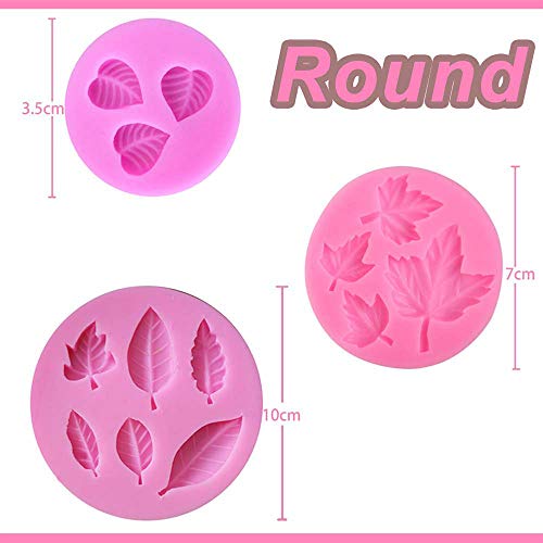 Ritte 4 Piezas Molde Fondant Hoja Arce, Molde Silicona En Forma Hoja Arce para Hacer Dulces Bricolaje, Herramientas para Hornear Decoración Pasteles