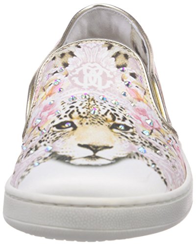 Roberto Cavalli Junior Slip-ON - Zapatilla Deportiva de Raso niña, Color Beige, Talla 39