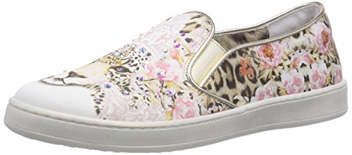 Roberto Cavalli Junior Slip-ON - Zapatilla Deportiva de Raso niña, Color Beige, Talla 39