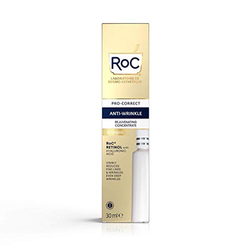 RoC - Retinol Correxion Wrinkle Corrext Concentrado Rejuvenecedor Intensivo - Crema Facial Antiarrugas y Antiedad - Retinol y Ácido Hialurónico - 30 ml