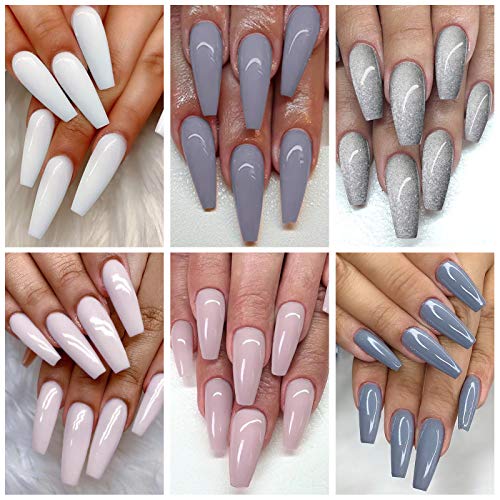 ROSALIND 12ml Esmalte Semipermanente de Uñas en Gel Soak Off UV LED, 6pcs kit de Esmalte de Uñas Nude Pintauñas Manicura (Set2)