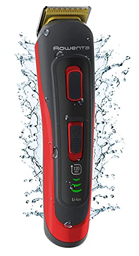 Rowenta Selectium Style Rojo TN9440 Multiaccesorios 10 en 1, Cuchillas autoafilables titanio para cabello y barba, afeitadora corporal, uso inalámbrico, autonomía de 120 min, resistentes al agua