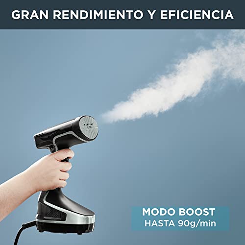 Rowenta Steam Force DR8250 - Cepillo de vapor de 200 W, vapor continuo de 30 g/min y golpe de vapor de 90 g/min, rapido calentamiento, higieniza y desinfecta, 2 ajustes de vapor, todo tipo textiles