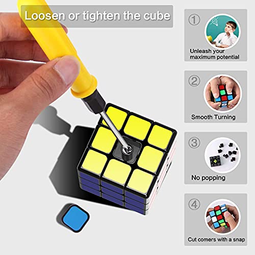 ROXENDA Original Cubo de Velocidad, QiYi Qihang W 3x3 Speed Cube - Giro Fácil y Juego Suave & Sólido Duradero ABS, el Mejor Cubo de Velocidad Puzzle (T4)