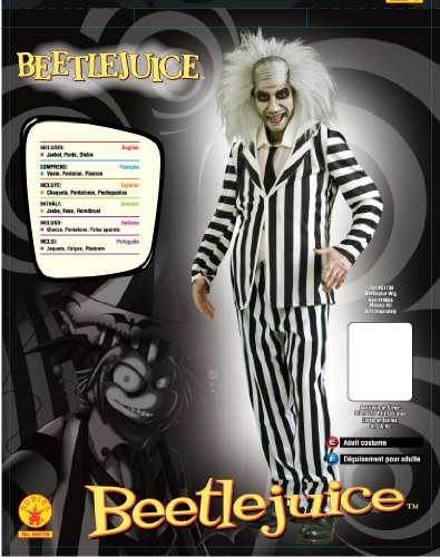 Rubies Disfraz oficial de Beetlejuice para hombre, talla mediana/estándar