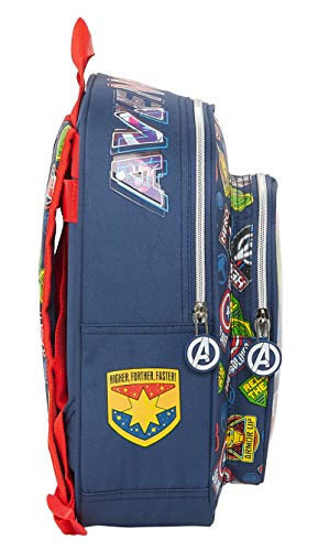 Safta Mochila Escolar Infantil de Avengers Heroes Vs Thanos, 270x100x330mm, azul marino/multicolor