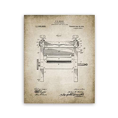 Sala de lavandería Decoración de la pared Carteles e impresiones de lavandería vintage Cesta de lavandería Imágenes artísticas de pared retro Pinturas en lienzo-40x60x4Pcscm Sin marco