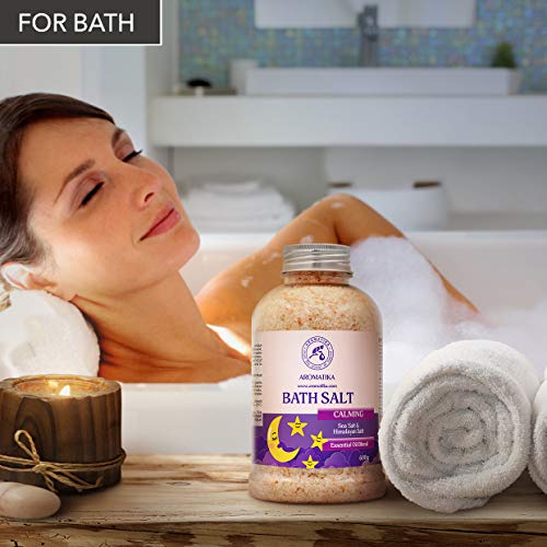 Sales de Baño Calmante 600g con Aceite Esencial de Sándalo & Lavanda & Bergamota - 100% Sales Naturales Marinas - Relajante - Cuidado corporal - Cuidado Corporal - Aromaterapia