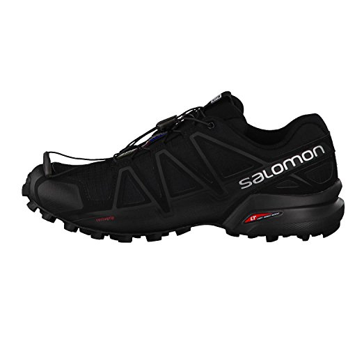 Salomon Speedcross 4 Zapatillas de Trail Running para Hombre, Ofrecen Agarre y un Punto de Apoyo Preciso, Negro (Black Metallic), 44 EU