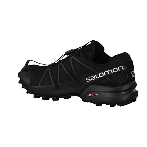 Salomon Speedcross 4 Zapatillas de Trail Running para Hombre, Ofrecen Agarre y un Punto de Apoyo Preciso, Negro (Black Metallic), 44 EU