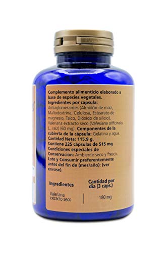 SANON Valeriana 225 comprimidos de 515mg. Insomnio, sueño, nervios, ansiedad y estrés.