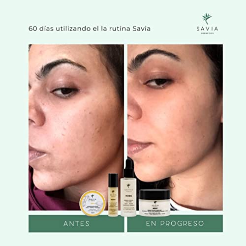 Savia Cosmetics - Crema hidratante facial con CBD y acido hialuronico puro, natural y vegana, cannabidol crema, crema antiarrugas mujer y hombre, crema hidratante facial mujer