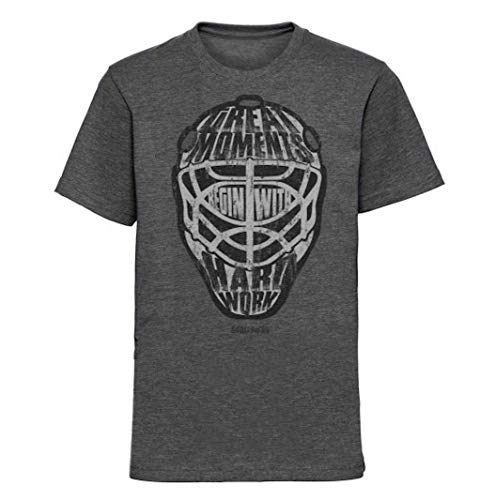 Scallywag® Camiseta de Hockey sobre Hielo Great Goalie Moments I Tallas S - 3XL I A BRAYCE® Collaboration (Oficial Goalie Dennis Endras FOURCE44 Collection), Gris, Small