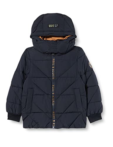 Scotch & Soda Shrunk Waterepellent Hooded Jacket with Repreve Filling Chamarra de Plumas, Night 0002, 6 para Niños