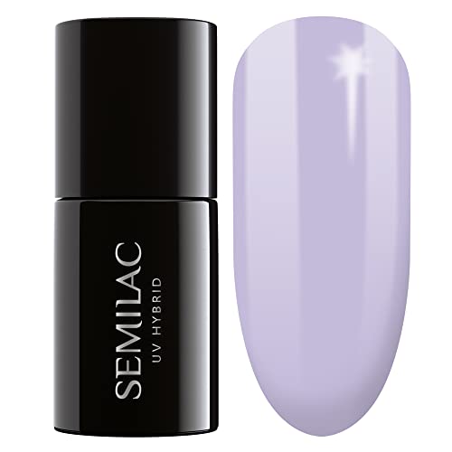 semilac UV híbrida de uñas, número 127, 7 ml), color violeta y crema