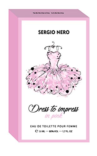 SERGIO NERO • Agua de tocador/Eau de toilette para mujeres Dress to impress in pink 50 mL (1.7 fl.oz.) • Nueva Fragancia Floral-Frutal para ella