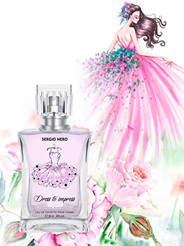 SERGIO NERO • Agua de tocador/Eau de toilette para mujeres Dress to impress in pink 50 mL (1.7 fl.oz.) • Nueva Fragancia Floral-Frutal para ella