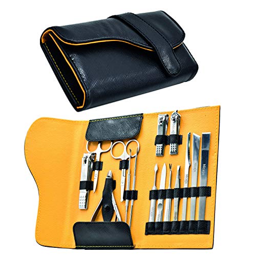 Set Manicura Profesional – Kit Pedicura Niñas Hombre – Portátil de Acero Inoxidable – Cortaúñas, Tijera de Uñas, Lima de Uñas, Cuchillas para Callos – Estuche en Caja de Regalo Inteligente