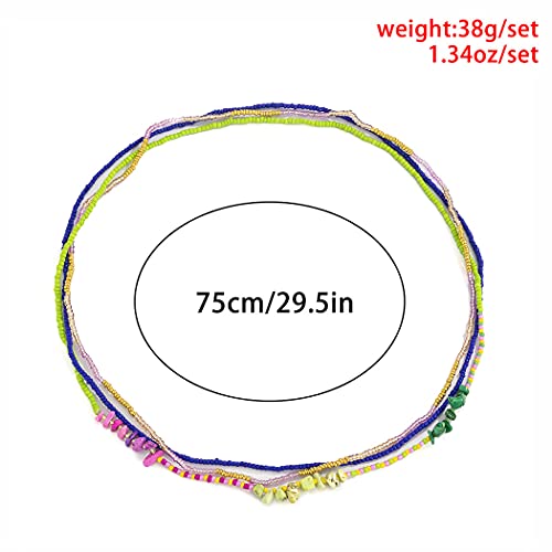 Sethain Cuentas africanas Cadena de cintura Turquesa Cadenas de vientre En capas Estómago Cadena de Bikini playa Joyas para el cuerpo para mujeres y niñas