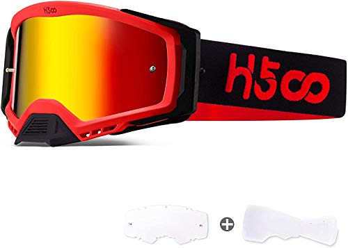 SGTTX Gafas de motocross Antivaho Antipolvo Gafas transparentes para motocicleta MTB Sendero de descenso Dirt Jump Ciclismo Off Road Racing Gafas MX con gafas de motocicleta Tear Off