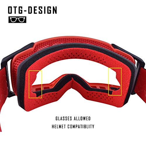 SGTTX Gafas de motocross Antivaho Antipolvo Gafas transparentes para motocicleta MTB Sendero de descenso Dirt Jump Ciclismo Off Road Racing Gafas MX con gafas de motocicleta Tear Off