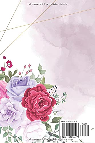 Shakira: Personalisiertes Notizbuch im Blumen Design Tagebuch Journal Dankebuch Notizheft. Individuelles Geschenk für Frauen & Mädchen