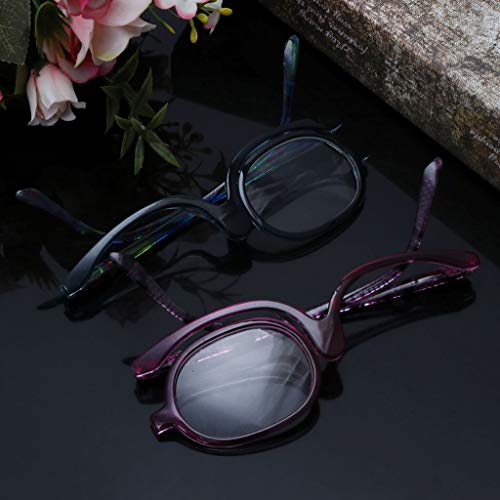 Shaoyanger - Gafas de lectura para maquillaje con tapa giratoria (+1,00 a +4,0)