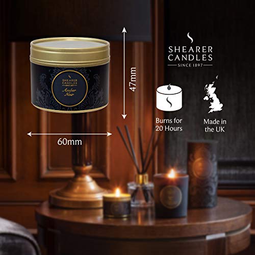 Shearer Candles Victorian Winter SC0491 - Recipiente con Vela perfumada (tamaño pequeño), Color Negro y Dorado