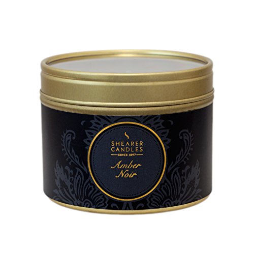 Shearer Candles Victorian Winter SC0491 - Recipiente con Vela perfumada (tamaño pequeño), Color Negro y Dorado