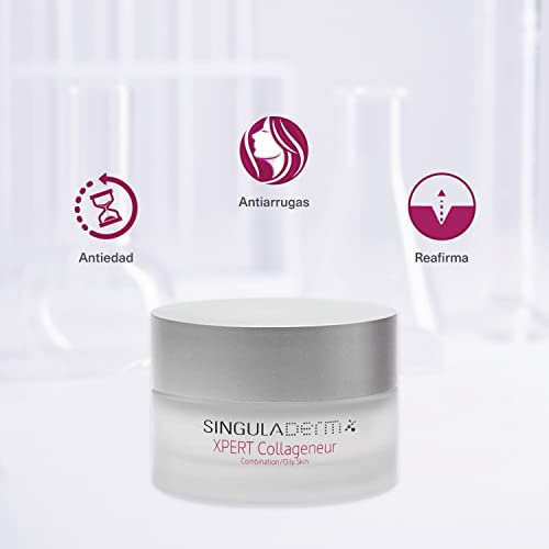 Singuladerm - Pack XPERT S.O.S. 20 ml Collageneur.M/G XPERT Collageneur mixta/grasa 50 ml, Efecto botox-like inmediato, Sérum facial, Crema reafirmante intensiva, Blanco