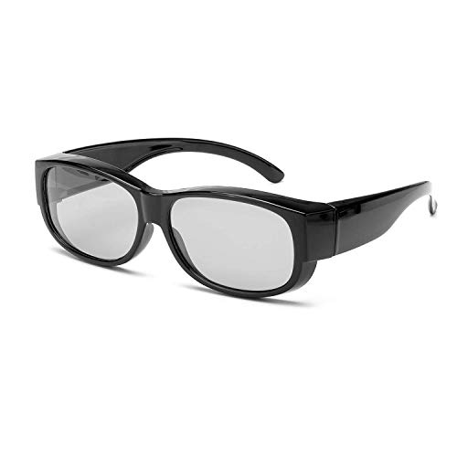 SIPHEW Gafas de Sol Sobre Gafas Graduadas Polarizadas Eliminar Reflejos-Protección 100% UVA/UVB (Negro/Lentes Fotocromáticas)