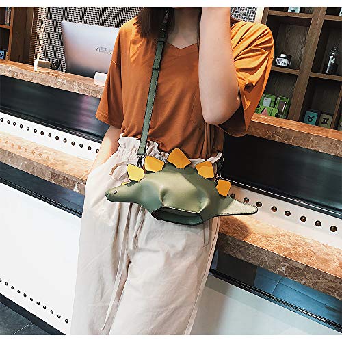 Sipobuy Bolso Bandolera Con Forma De Dinosaurio En 3D, Bolso Bandolera Para Niñas Adolescentes, Bolso Bandolera De Cuero Pu De Animal Lindo único, Correa Ajustable (Green)