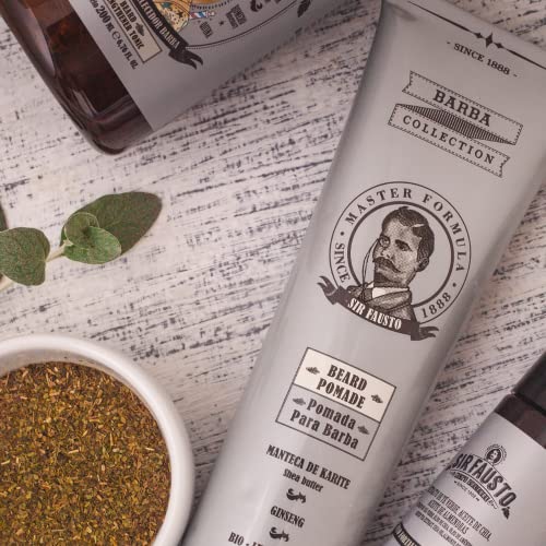 Sir Fausto Acondicionador para Barba y Bigote Bálsamo Natural con Manteca de Karité- Anti encrespado- Gingseng 90ml